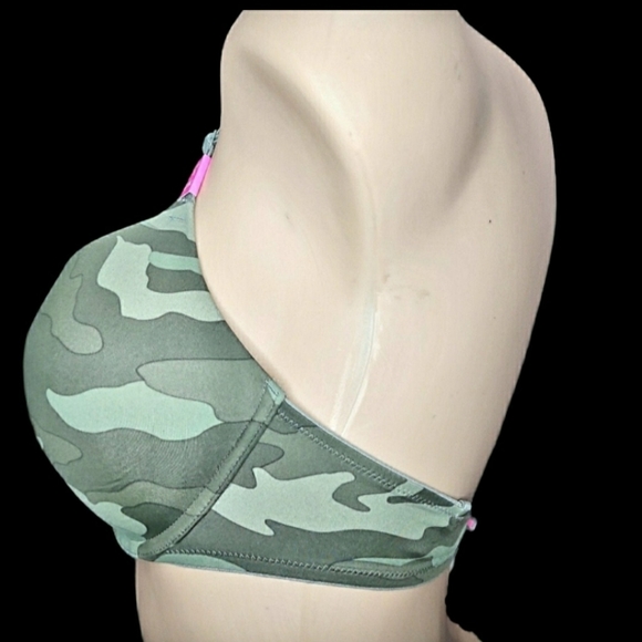 VS PINK Wear EVERYWHERE PUSH-UP BRA Size 32D in Camo Greens NWT - Picture 4 of 8